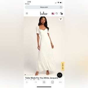 Taylor made for you white jacquard lace up maxi dress